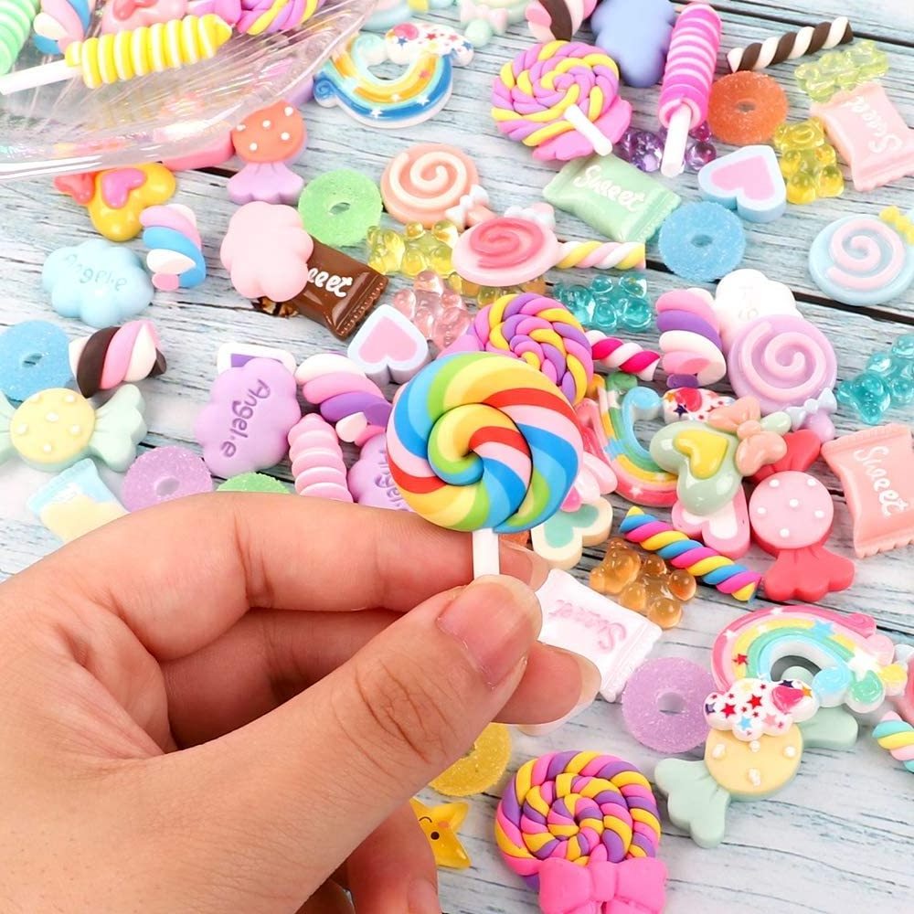 Slime Charms Cute Set Resin Charms Mixed Assorted Candy Sweets Resin Slime Beads Making Supplies For Craft Making