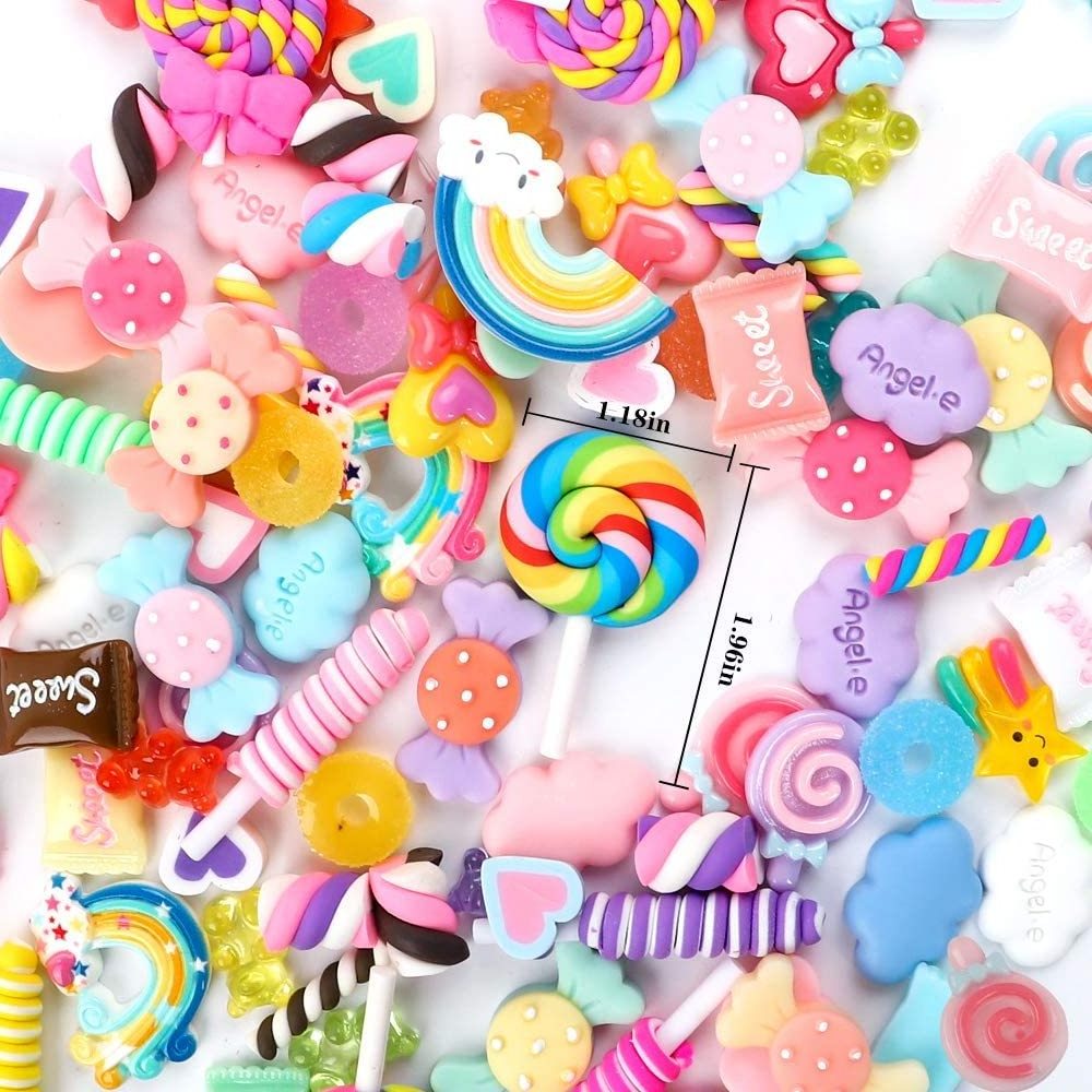 Slime Charms Cute Set Resin Charms Mixed Assorted Candy Sweets Resin Slime Beads Making Supplies For Craft Making