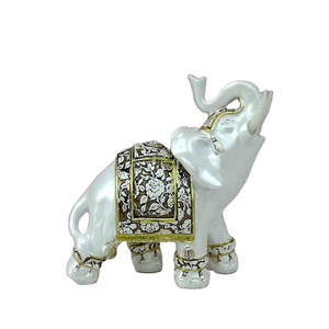 Silver Elephant Resin Crafts Desktop Ornaments European Style Home Decorations Housewarming Custom Animal Statues