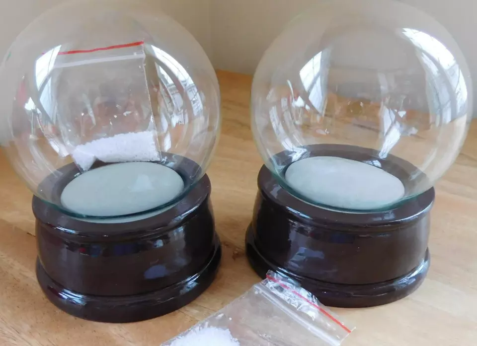 SET OF TWO 'Craft Standard' Snow Globe Kit / Water Globe Kit Resin base