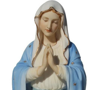 wholesale hand made resin catholic religious statues 11.75 Inch Blessed Virgin Mary Decorative Figurine, Pastel Color