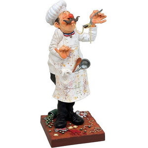 Resin Chef Figurine Statue Chef Decor For Kitchen Ornament  Window Art Restaurant Decor