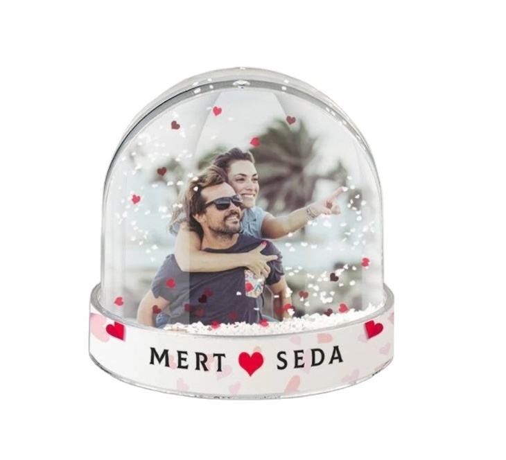 Custom Snow globe Personalized Snow Globe Put on Your Photo and Text Name Personalized  Valentines   Anniversary Birthday Gift