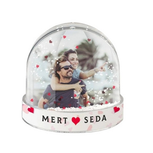 Custom Snow globe Personalized Snow Globe Put on Your Photo and Text Name Personalized  Valentines   Anniversary Birthday Gift