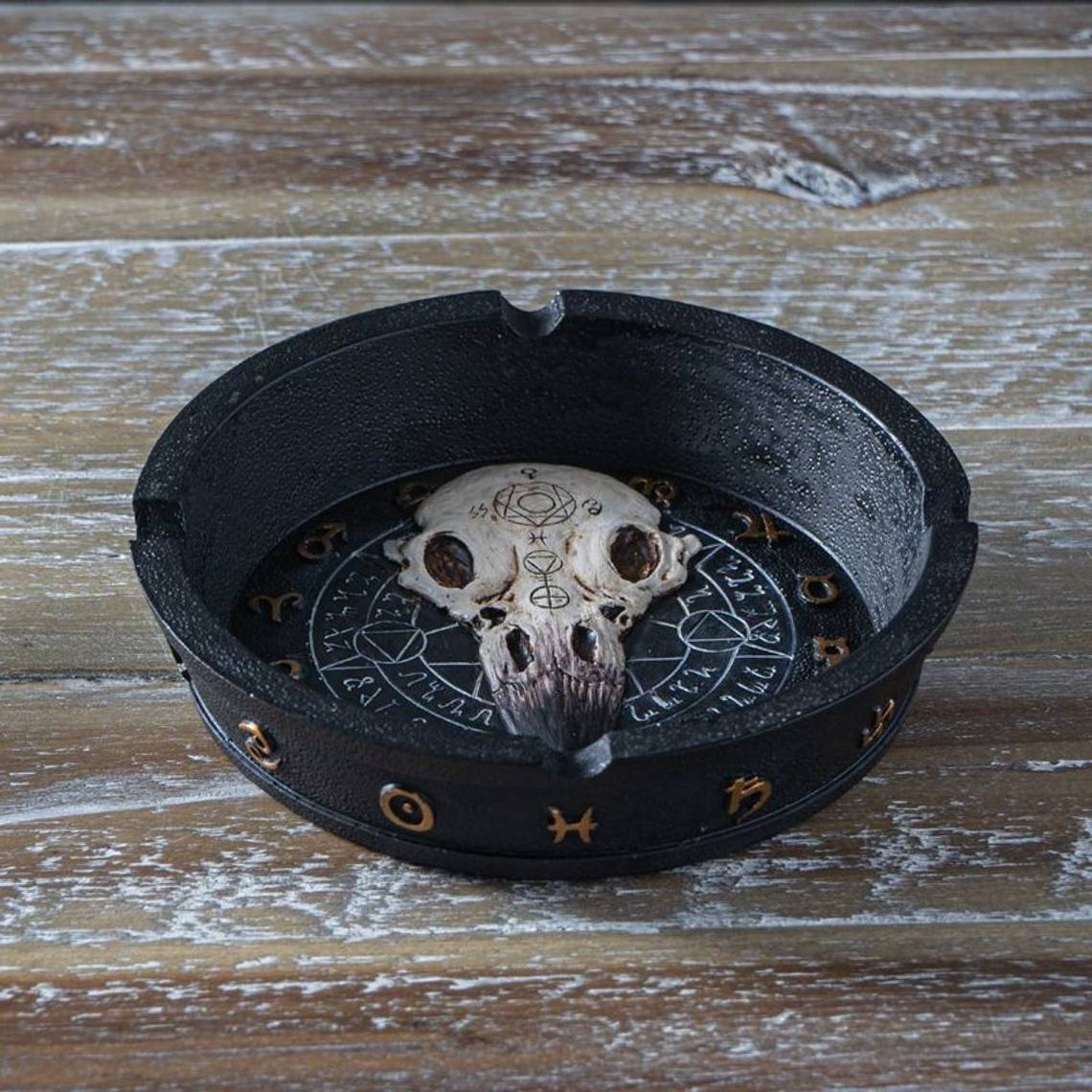 Handmade Resin Crafts Raven Skull Alchemist Ashtray Ash Tray Gothic Decor Spooky Season Decor Halloween Decor