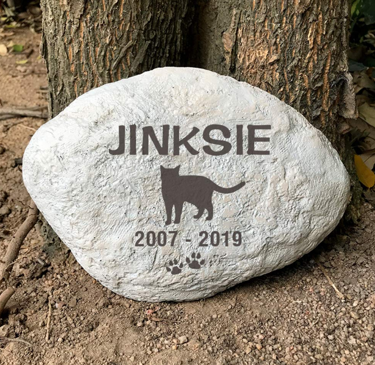 Cat Memorial Stones,Personalized Pet Memorial Stones Garden Stones Grave Markers,Engrave with Name and Dates