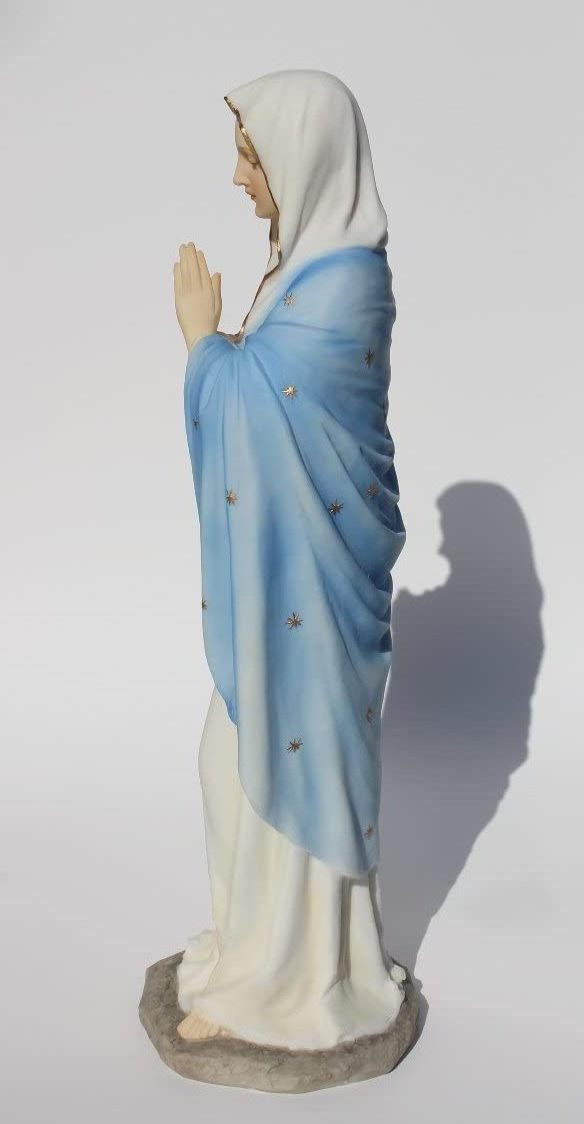 wholesale hand made resin catholic religious statues 11.75 Inch Blessed Virgin Mary Decorative Figurine, Pastel Color