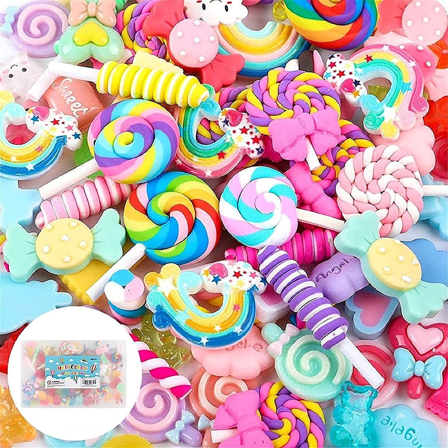 Slime Charms Cute Set Resin Charms Mixed Assorted Candy Sweets Resin Slime Beads Making Supplies For Craft Making