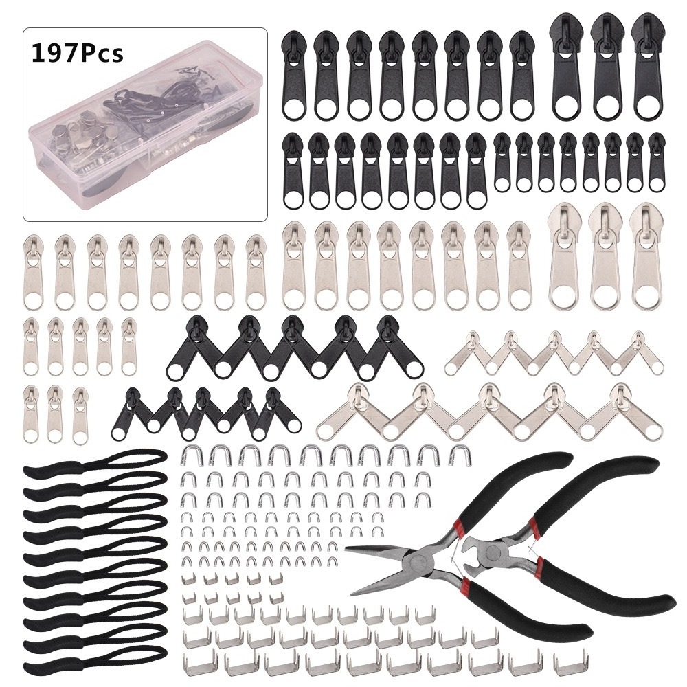 Wholesale 85 Pieces Zipper Repair Kit Zipper Replacement Zipper Pull Rescue Kit with Pliers Tool and Zip Extension Puller