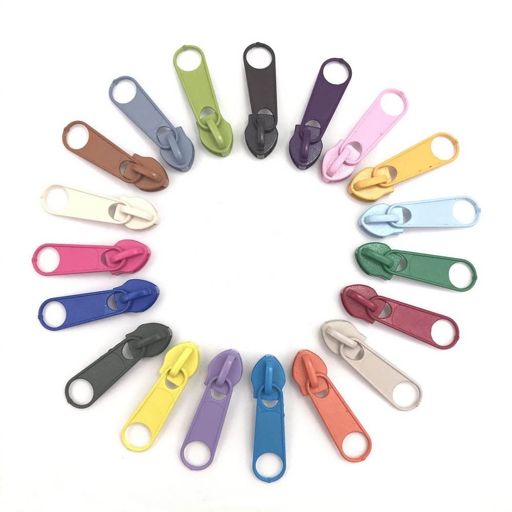 Metal Zipper Pulls 5# Bags Garments Zipper Pull Slider Antique Zipper Puller Wholesale Luggage Nylon Brass Plating Auto Lock