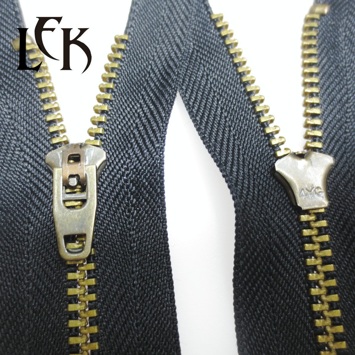 Wholesale luxury brand LEK zipper close end antique silver antique brass zippers n3 n4 n5 clothing magnetic yg zipper for jeans