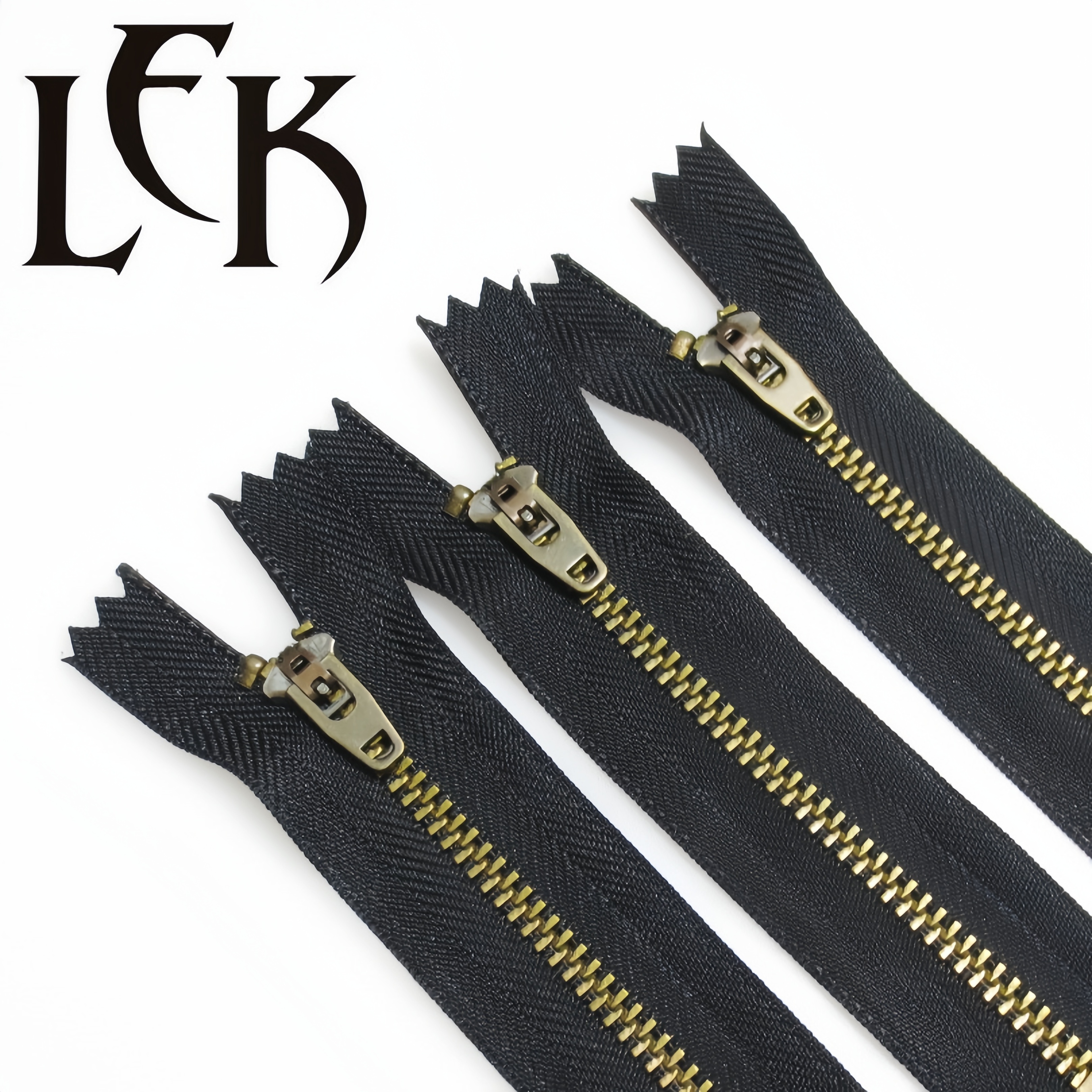 Metal close end zipper roll y teeth antique brass zipper with spring yg slider for jeans back zips coil 3 4 5 brass nylon zipper