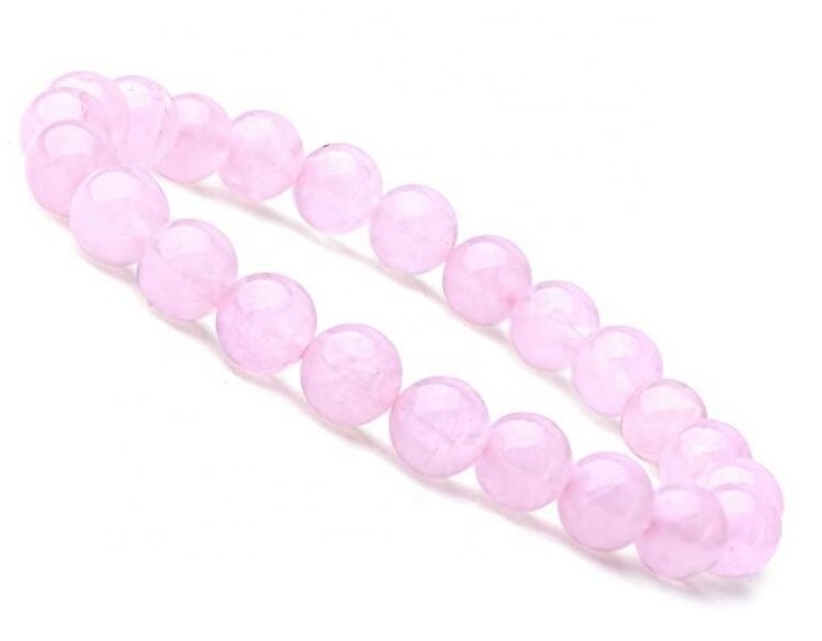 Natural 8mm Rose Quartz Crystal Energy Stone Beads Elastic Stretchable Bracelet Healing Power