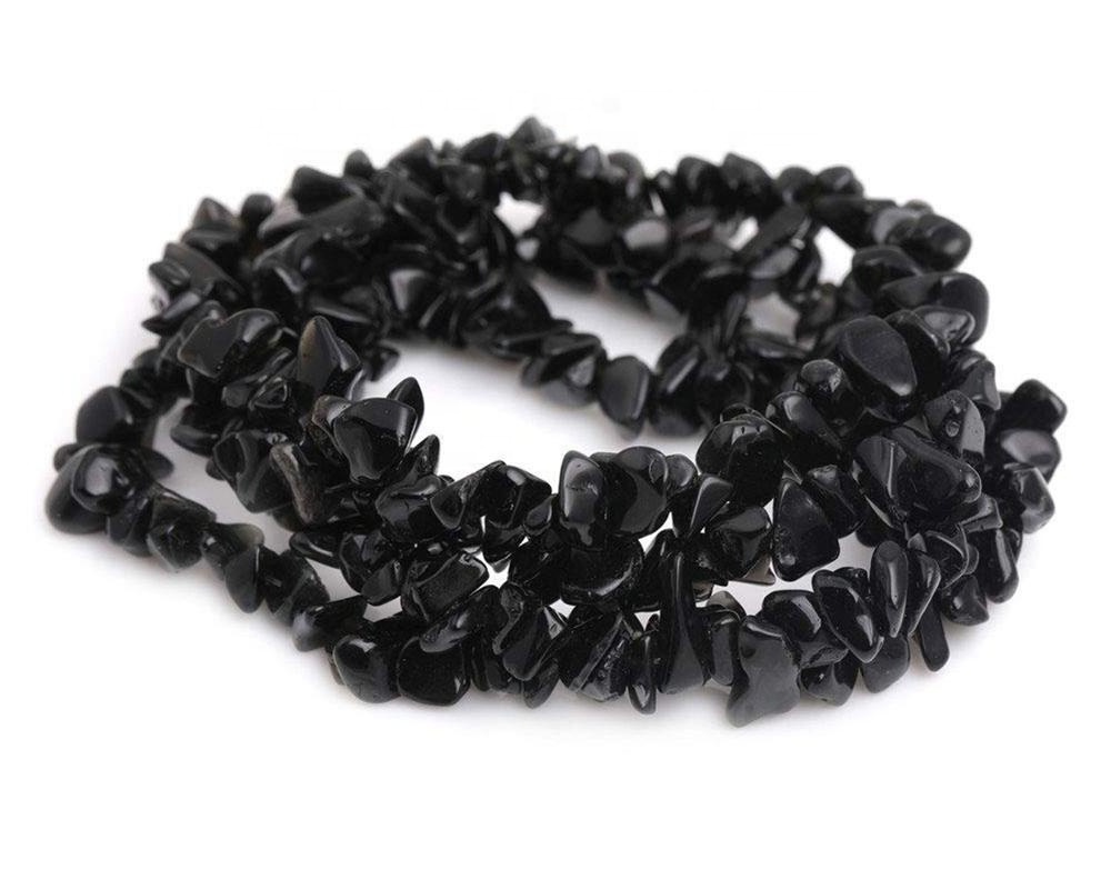 Wholesale 5-8mm Freeform Black Glass for Jewelry Making Gravel Black Glass Chips Loose Beads 33