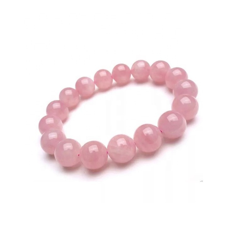 Natural 8mm Rose Quartz Crystal Energy Stone Beads Elastic Stretchable Bracelet Healing Power