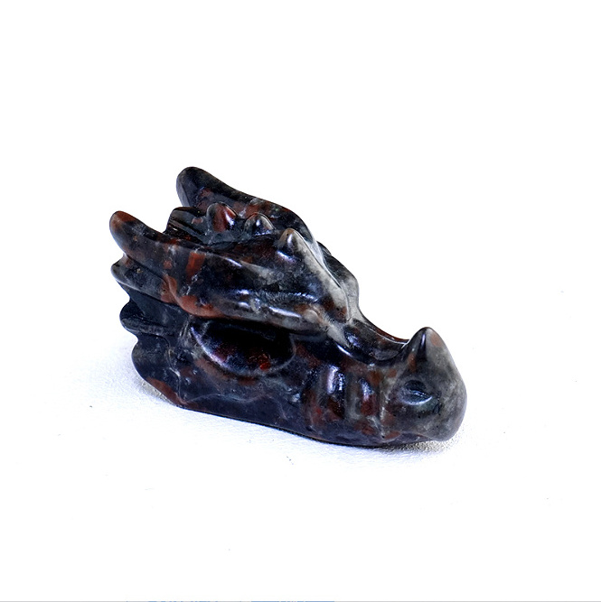 Wholesale Natural Crystal Stone Crafts Dragon Head Skull Carving For Decoration Feng shui ornaments Year of the Dragon crafts