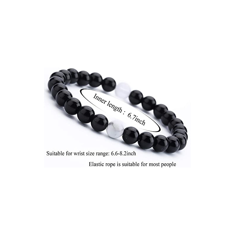 semi precious stone bead bracelets Onyx Howlite Stone Natural 8mm Matte Black Brown Tiger Eye Black White Trendy Bracelets