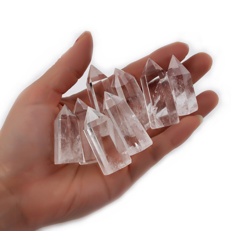 Natural Clear Quartz Hexagonal Column Tumbled Stones Mini Decoration Ornaments Healing Chakra Crystal