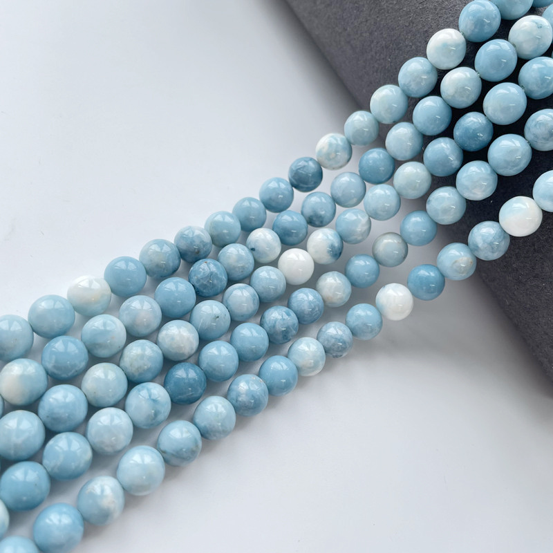 Natural Stone Beads Blue Sky Stone Larimar Color Enhanced Healing Power Loose Gemstone Beads for Jewelry Making