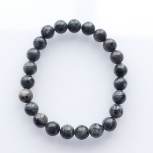 8MM Natural Larvikite Black Labradorite Stone Beads Bracelet Crystal Beaded Bracelet Unisex Stretch Bracelets