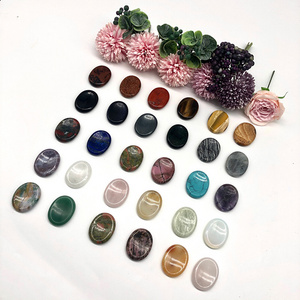 Wholesale Colorful Thumb Worry Stone Massage Tumbled Stones Oval Polished Palm Pocket Healing Energy Crystal Love Gemstone Craft