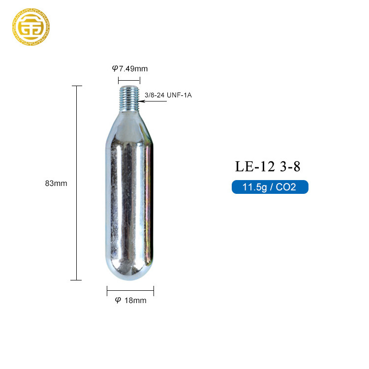 12 garm co2 cartridge Thread 12g co2 cartridge sliver soda machine gas cylinder ac 12g co2 cartridge