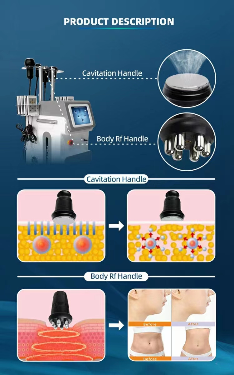 Portable 7 In 1 Rf Cavitation Machine Cavitation 25k Hz Cavitation Machine/Laser Face Lift Machine