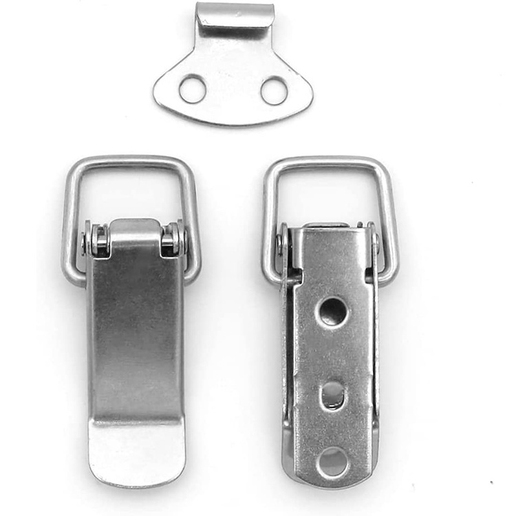 silver catch hasp clamp clip stainless steel lock spring loaded toggle latch for cabinet wooden case box