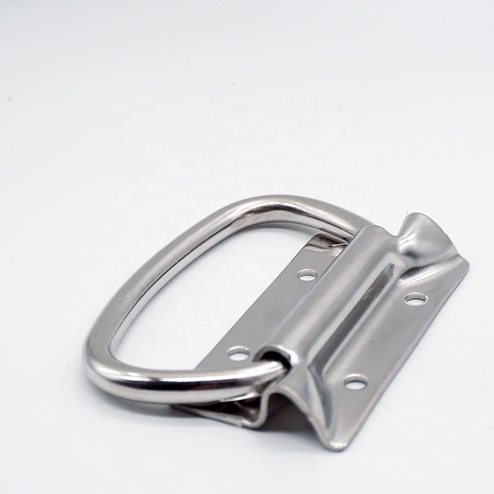 Hot sale Folding Ring Pull Handle SUS304 Stainless Steel thickened Cabinet Handle for Industrial case