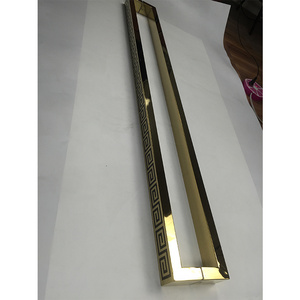 MODERN gold stainless steel glass door handle for wood door