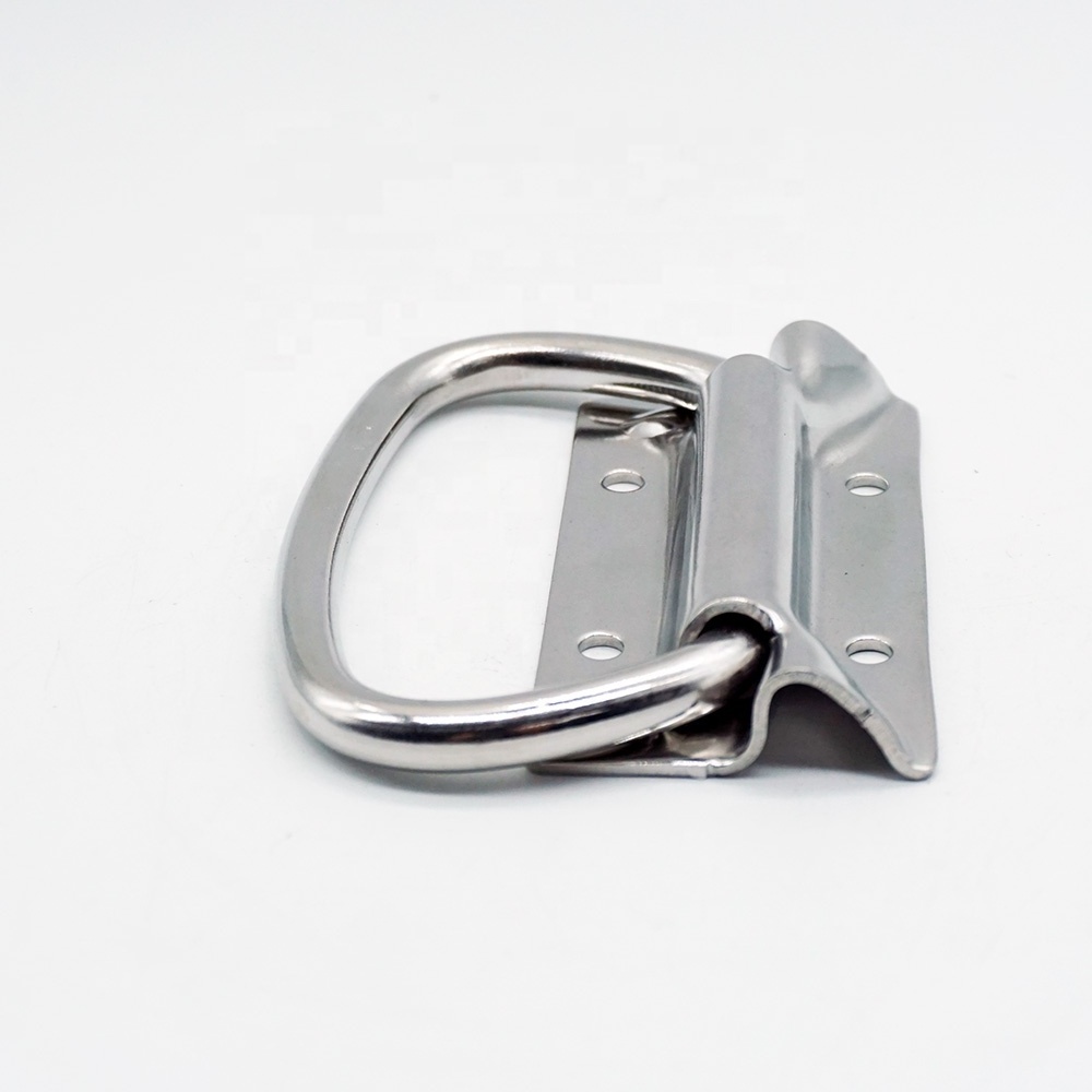 Hot sale Folding Ring Pull Handle SUS304 Stainless Steel thickened Cabinet Handle for Industrial case