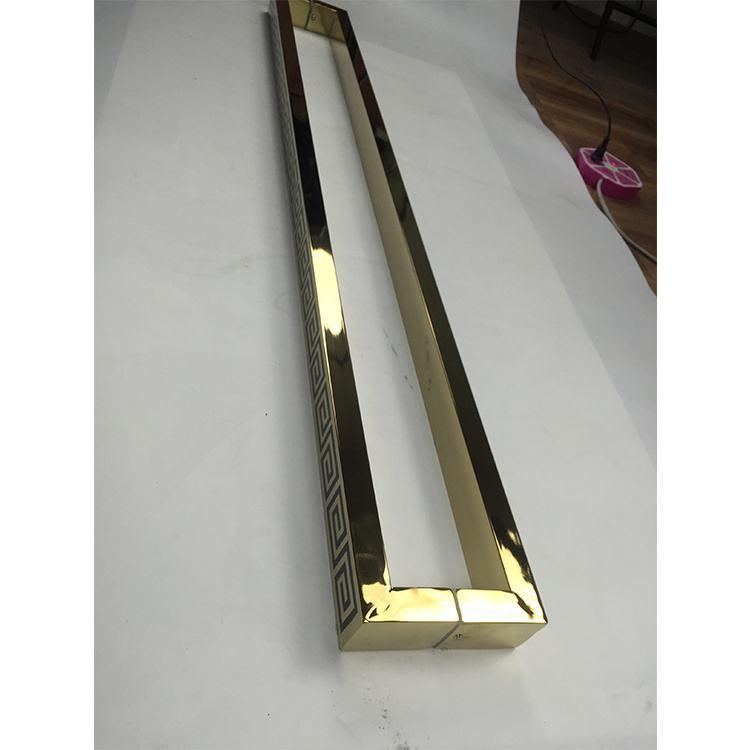 MODERN gold stainless steel glass door handle for wood door