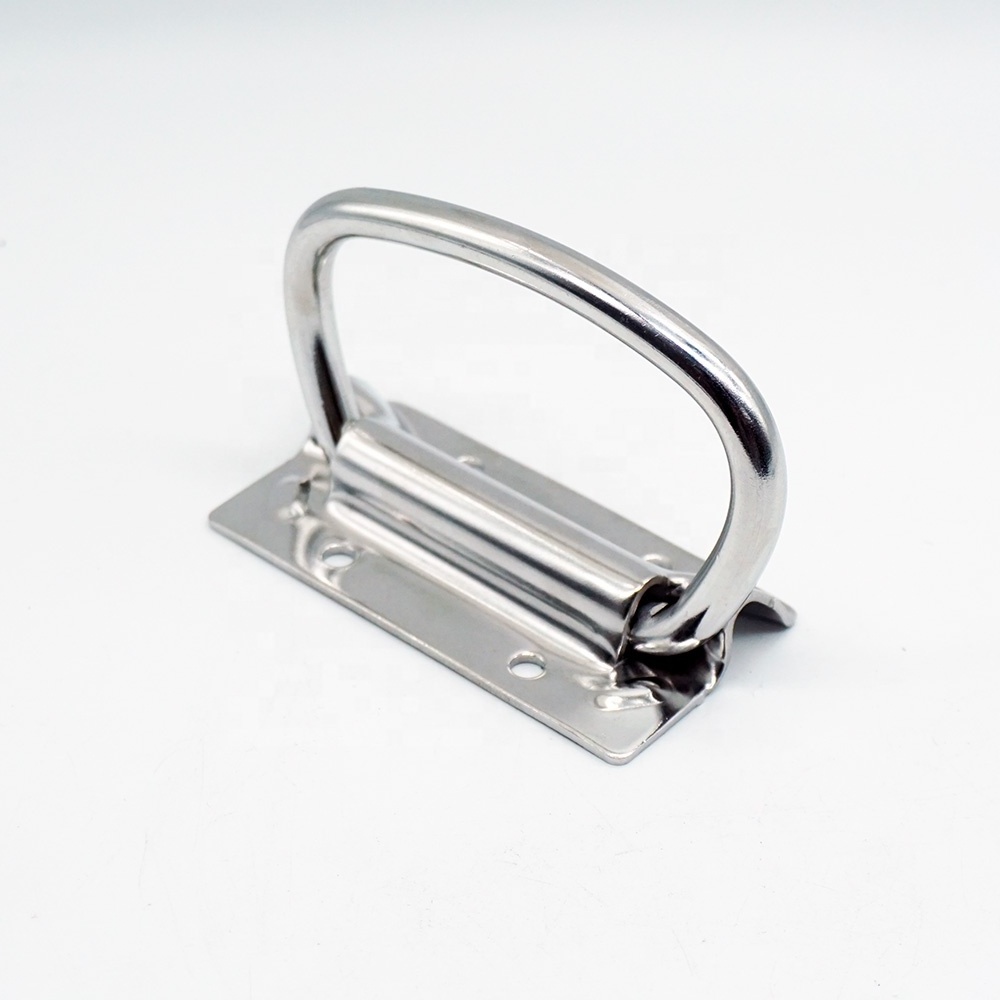 Hot sale Folding Ring Pull Handle SUS304 Stainless Steel thickened Cabinet Handle for Industrial case