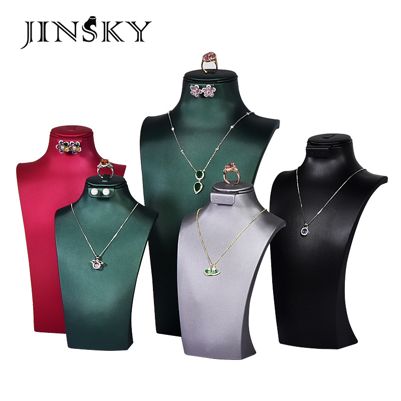 Jinsky Fashion Necklace Jewellery Display Bust Mannequin Stand Holder earrings stand Necklace Bust set