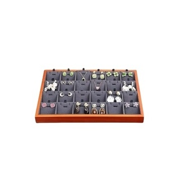 Jinsky New Product Fashion Jewellery Tray Pendant Ring Necklace Luxury Tray Jewelry Display Solid Wood Jewelry Tray