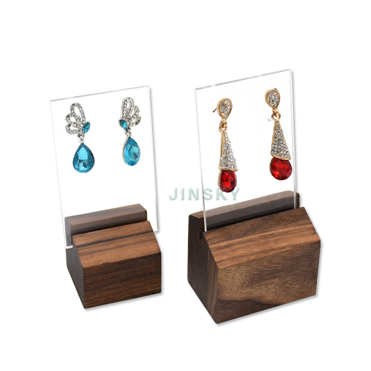 New design jewelry display acrylic wood earring holder for jewelry store counter display