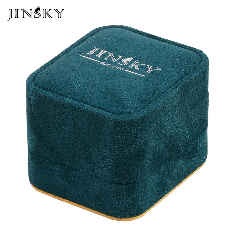 luxury suede ring necklace bracelet bangle velvet box jewellery box custom logo jewelry packaging