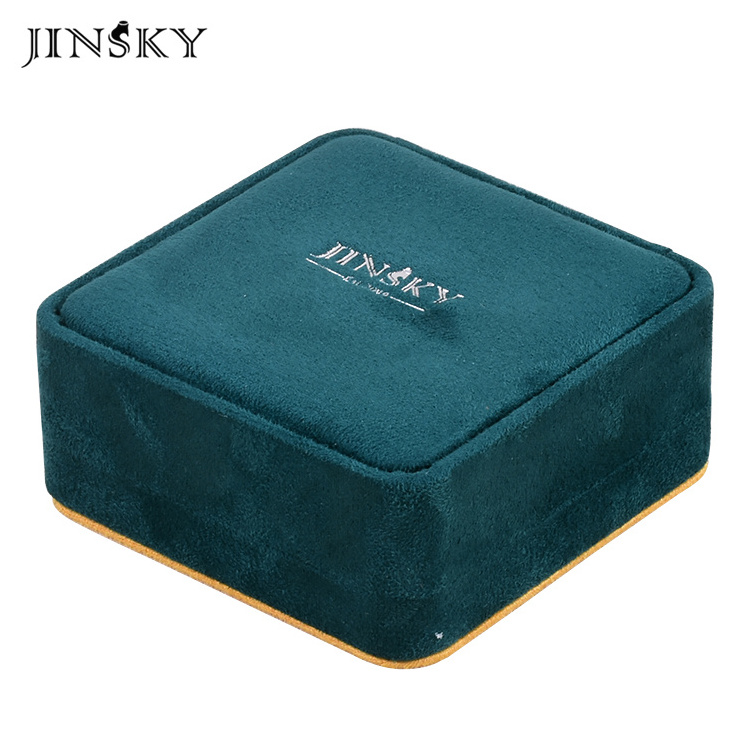 luxury suede ring necklace bracelet bangle velvet box jewellery box custom logo jewelry packaging