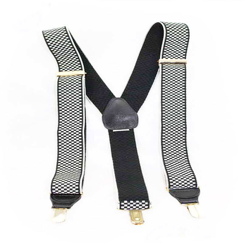 Factory Custom Adjustable Elastic Heavy Duty Men's 3.5cm Clip-on Y Shaped Back Braces Suspenders