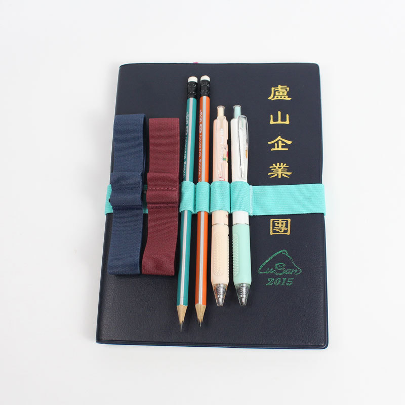 Factory Direct Wholesale Bright Colors Strong with Pen Holder Elastic Book Carry Strap