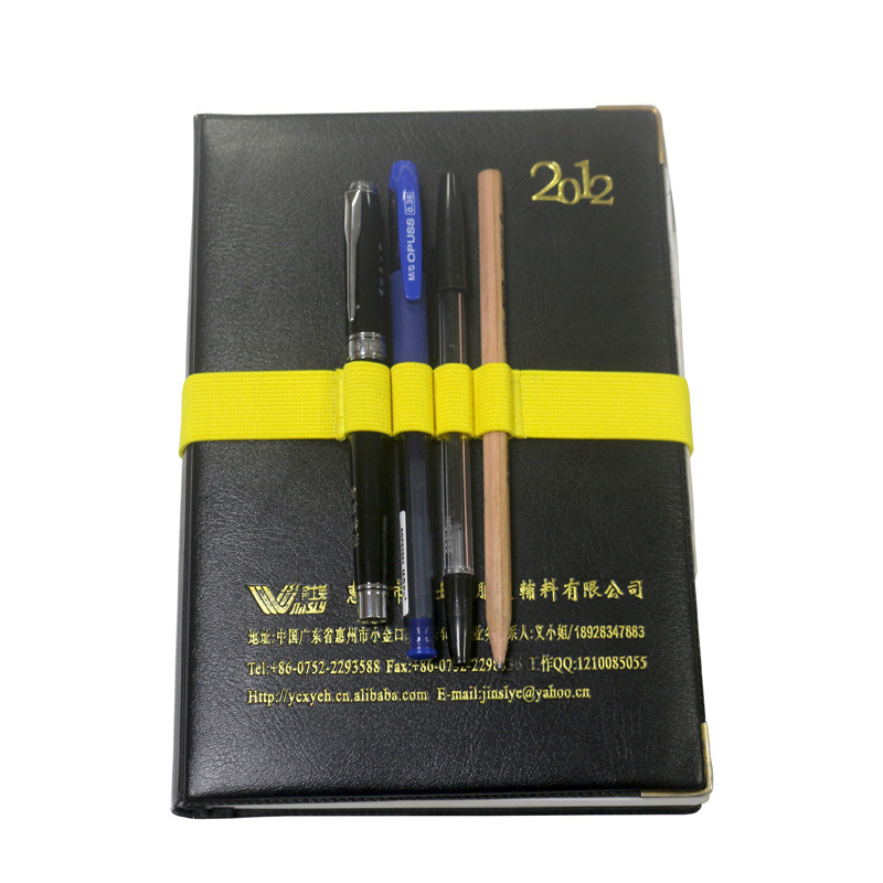 Factory Direct Wholesale Bright Colors Strong with Pen Holder Elastic Book Carry Strap