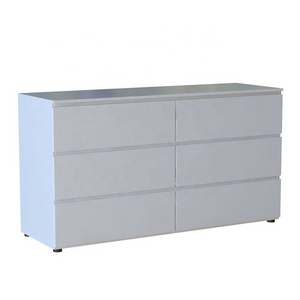 Modern Style Metal Frame Dresser Closet With 6 Wooden Drawers Bedroom Storage Cabinet With Drawers