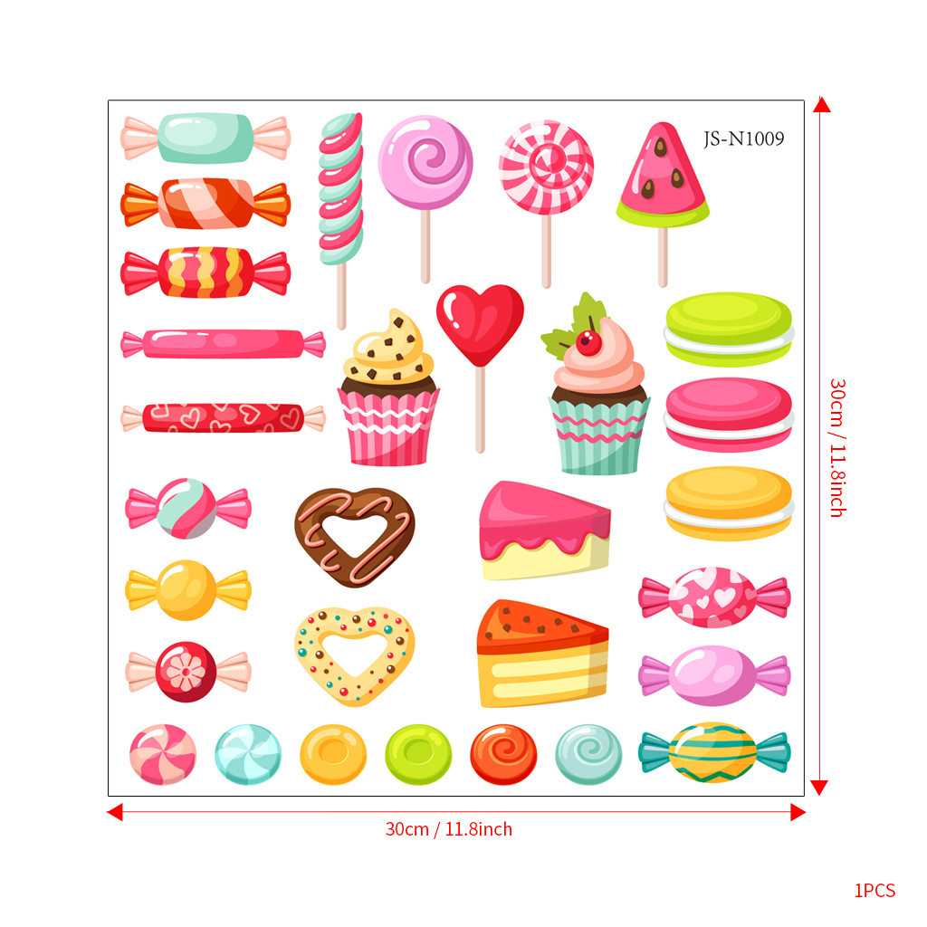 Colorful dessert fridge sticker refrigerator  pvc vinyl sticker fridge ice cream fridge freezer sticker