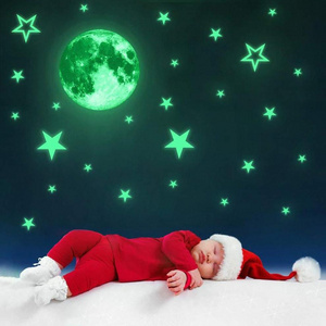 Luminous Star Moon Kids Room Glow in The Dark Wall Stickers decor waterproof