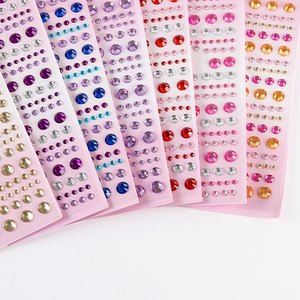 3d self adhesive eye face sticker crystals sheet crystal stickers adhesive rhinestones for girls