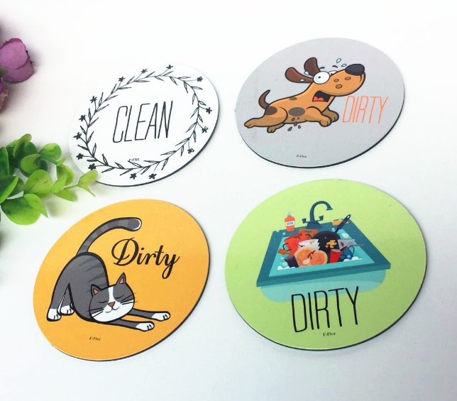 ready made pvc fridge double sided dish-washing machine clean and dirty magnet sticker