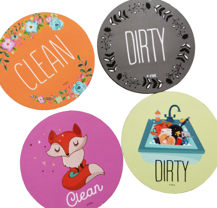 ready made pvc fridge double sided dish-washing machine clean and dirty magnet sticker