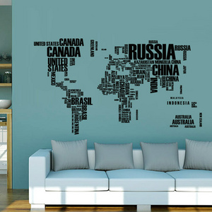 JINSUI Custom Bedroom World Map Decoration Wall Vinyl Sticker