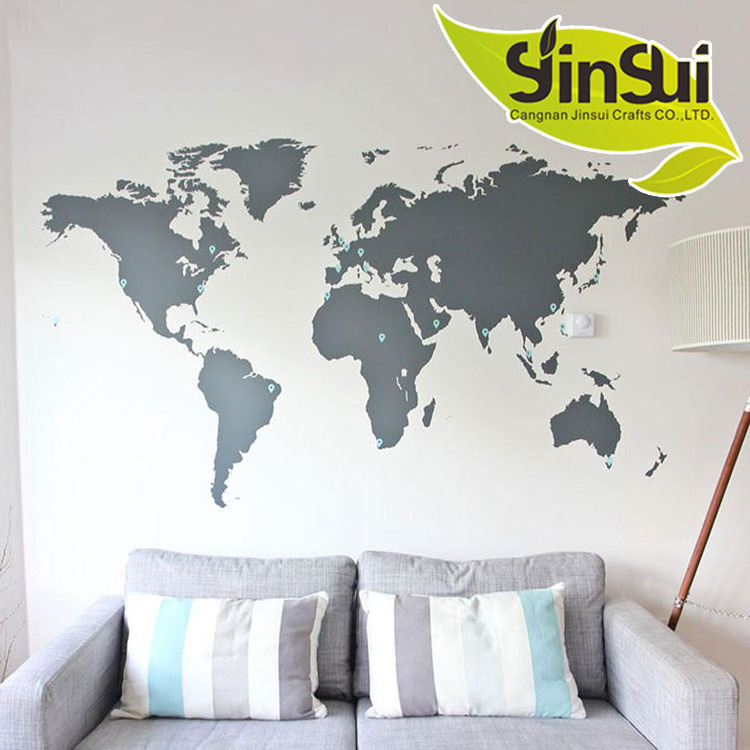 JINSUI Custom Bedroom World Map Decoration Wall Vinyl Sticker