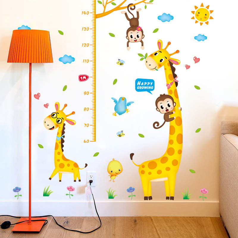 Kids Bedroom Decoration Height Paste Children Room Removable Vinyl Waterproof Wall Sticker